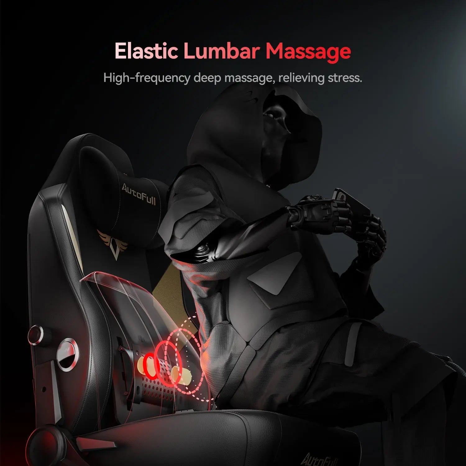 AutoFull M6 Ultra Black Gaming Chair with Massage AutoFull